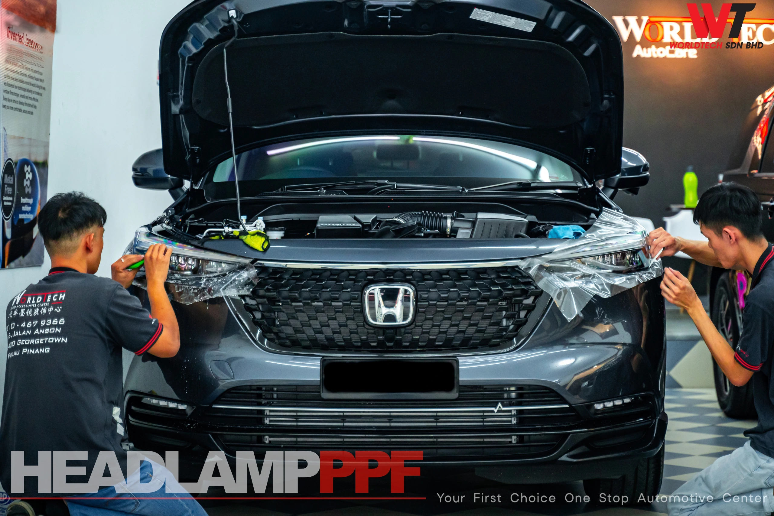Headlamp paint protection film in Penang